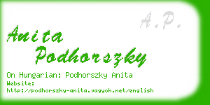 anita podhorszky business card